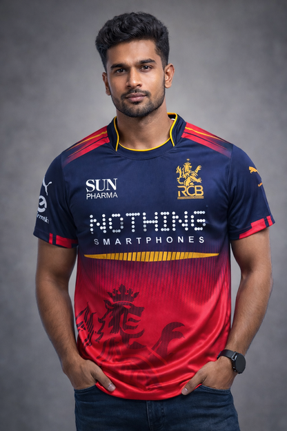 RCB Men's Graphic Print Dry Fit Soft Fabric 150GSM T-Shirt